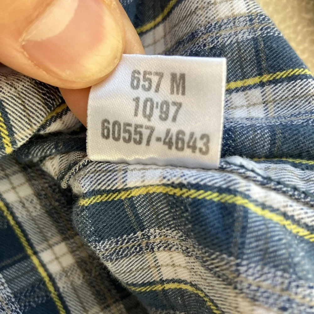 Levis Vintage Flannel Shirt Mens L Plaid Long Sleeve Button‎ Y2K Rockabilly
